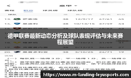 德甲联赛最新动态分析及球队表现评估与未来赛程展望
